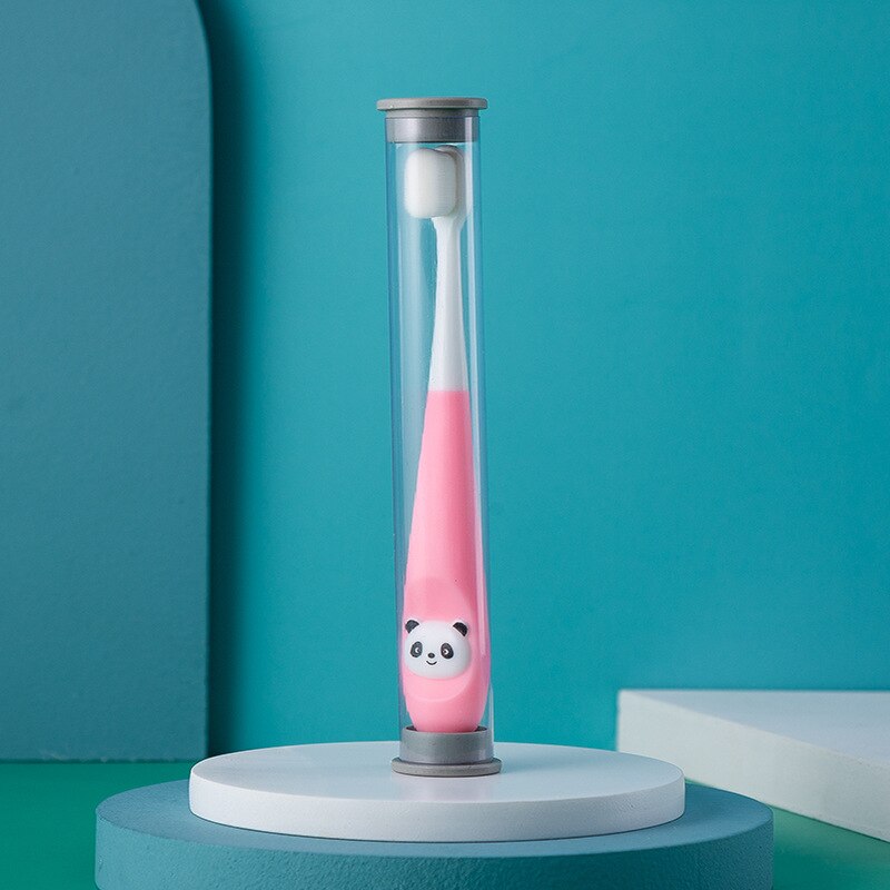 1pcs Cute Cartoons Soft Ten thousand Fur Children Toothbrush ，for 1-3 years Girls Boys Kids Baby Tooth Washing Tool: 1pcs Pink