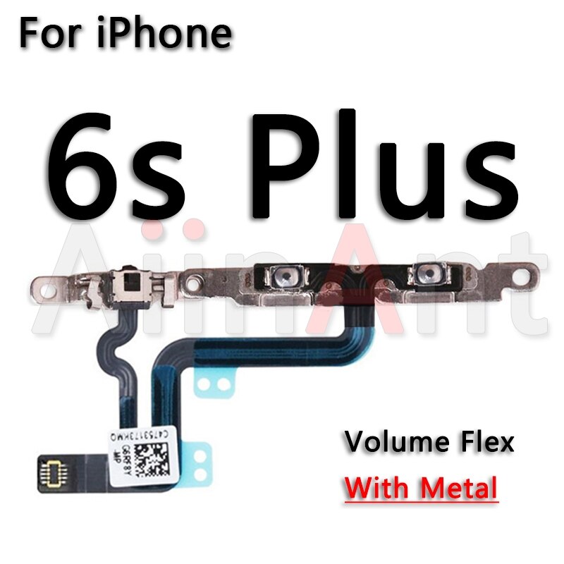 Aiinant original power flex til iphone 6 6s 7 8 plus 5 5s se mute & volume power-knapper nøgleafbryder flex kabel reparationsdele: Volumen-til 6s plus