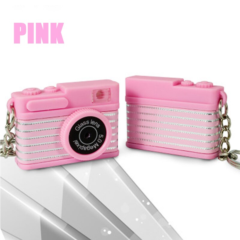 Mini LED Luminous Glowing in the Dark Pendant Keychain Bag Accessories Plastic Toy Camera Key Chains Kids Digital Camera Toy