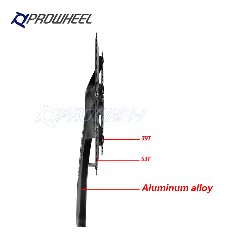 PROWHEEL OUNCE-521-N Rennrad Kurbelgarnitur mit quadratischem Loch 170 mm 130BCD 53/39 Zähne Doppelkettenblätter Kettenräder Rennrad Kurbelgarnitur