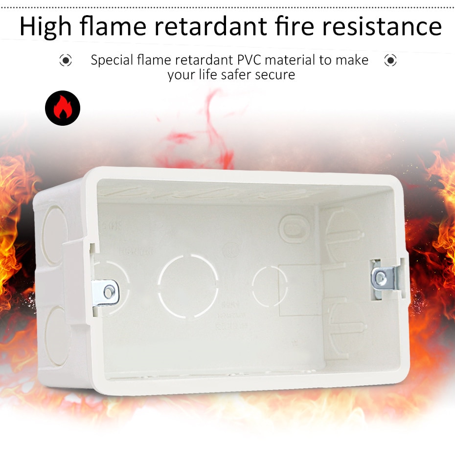 Wall Mounting Switch Box Internal Cassette White Back Box 140*80*50mm For 146mm*86mm Standard Switch and Socket