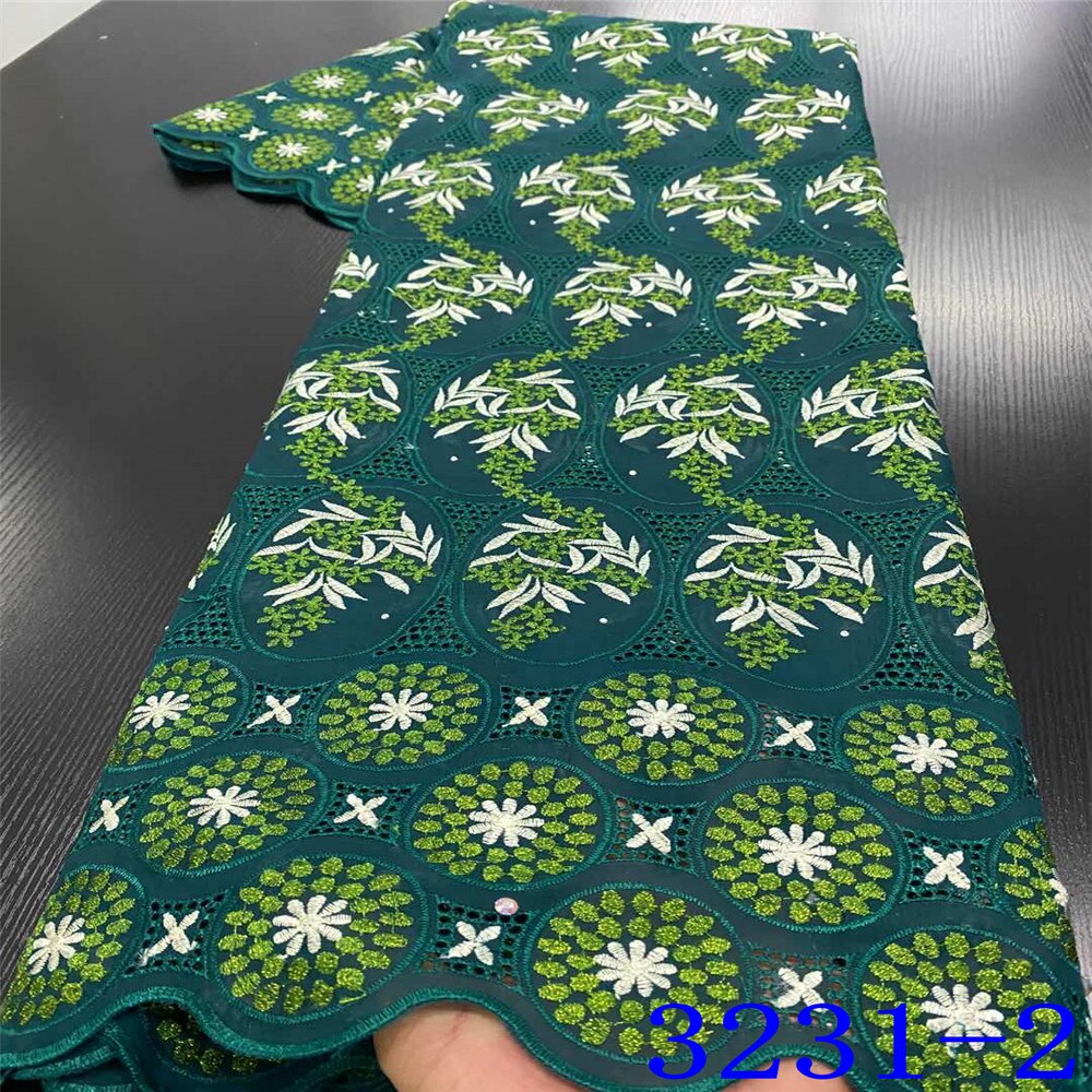 African Dry Lace Fabric Nigeria Cotton Laces Lace Fabric in Lace with Stones for Women KS3231B: Picture 2