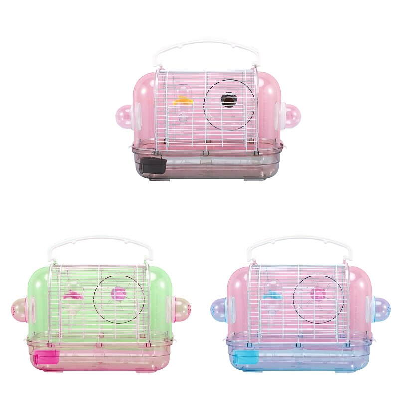 Cage de transport d&#39;oiseaux pour Hamster et petit Rat, en plastique transparent, de bonne Ventilation, détachable, facile à nettoyer, pour gerbilles