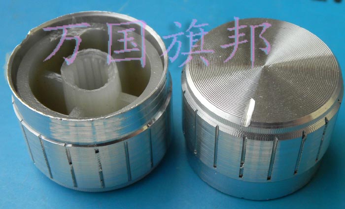 . potentiometer knop aluminiumsknap sølvblonde 17 mm diameter 23 * 23 mm høj 17 mm