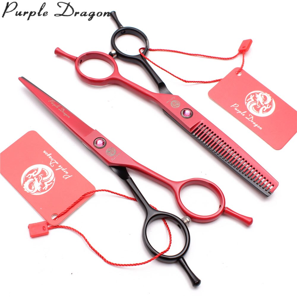 5.5" 15.5cm Red&Black Cutting Scissors Thinning Shears Pet Scissors Dog Grooming Scissors Animal Scissors Set Z1012