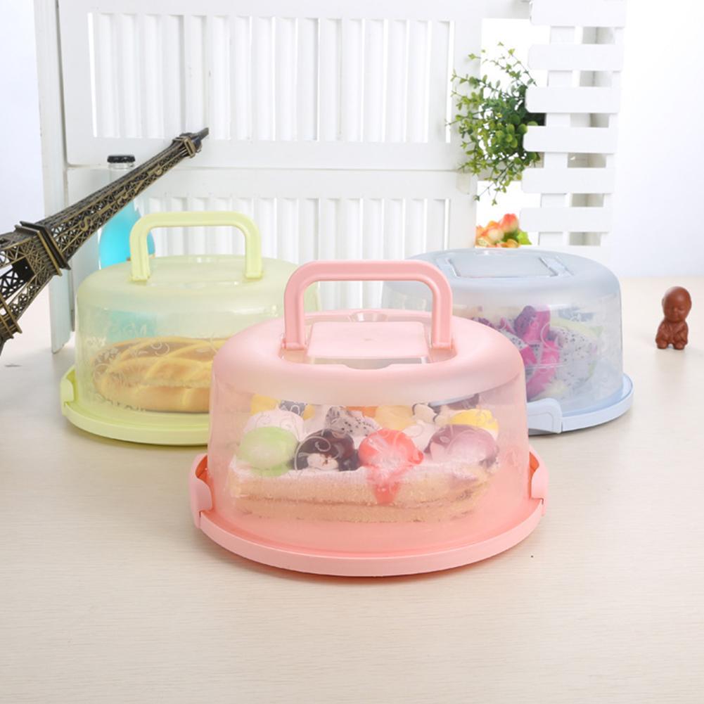 Portable Round Birthday Cake Dessert Fruit Storage Carrier Box Container Case