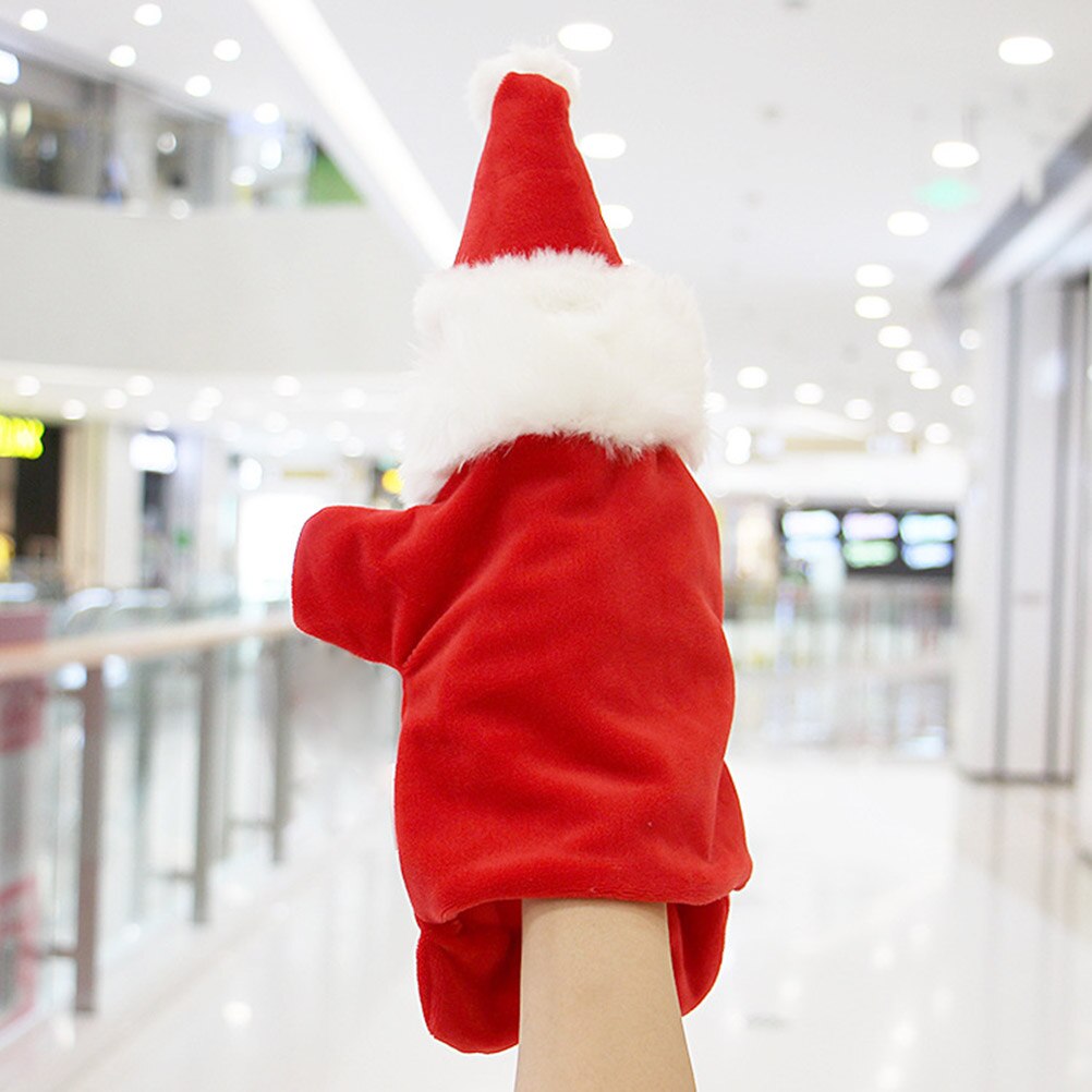 30cm Christmas Hand Puppet Cartoon Santa Claus Plush Puppets Doll Baby Toys