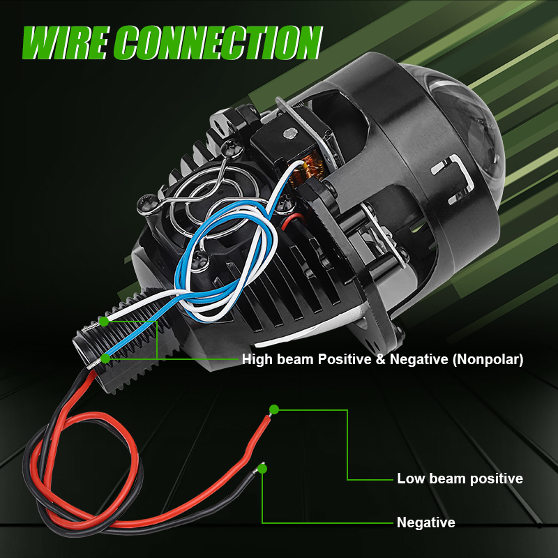 Halo Angel Eyes Lens Projetor, Faróis de carro Retrofit, 2.5 Polegada, 80mm, alta, feixe baixo, bi luzes LED, H4, H7, 9005, HB3, 9006, HB4