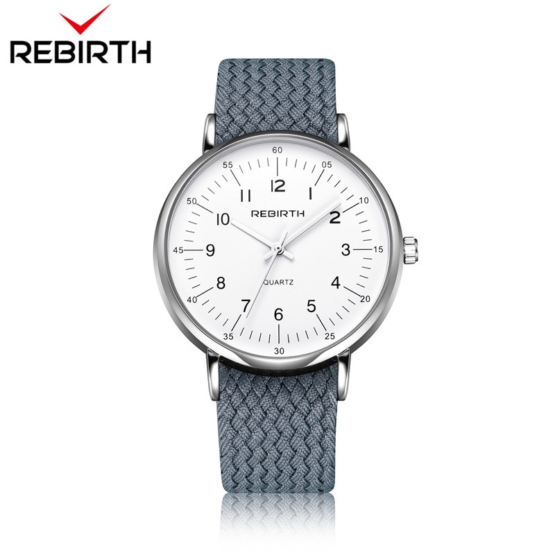 Rebirth herenhorloges casual heren topmerk luxe quartz nylon band klok sport herenhorloges heren polshorloges