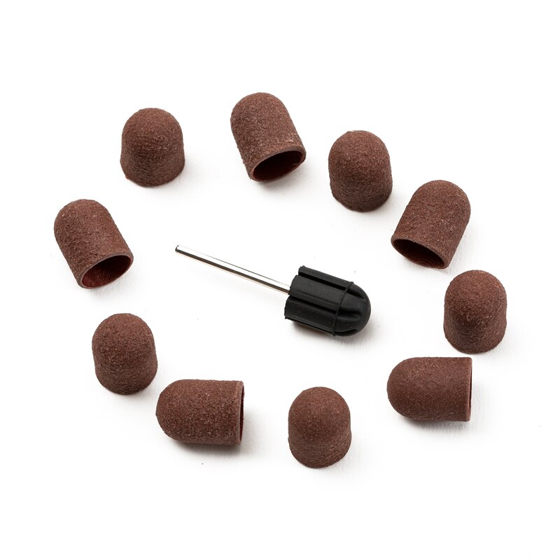Ladymisty 10 Stuks 180 #13*19Mm Nail Boren Schuren Bands Blok Caps Rubber Doorn Grip Machine voor Pedicure Nail Art Tool