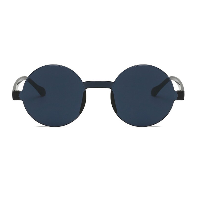 Gafas De Sol redondas y negras Vintage para mujer, De femeninos De anteojos De Sol, sin montura, De gelatina, De Color transparente con espejo