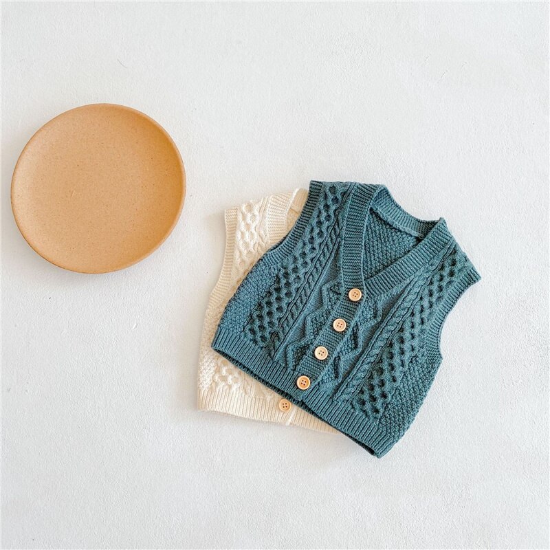 Lente Baby Kleding Effen Kleur Mouwloze Baby Boy Knit Vest Mode Schattige Baby Meisje Vest Jas