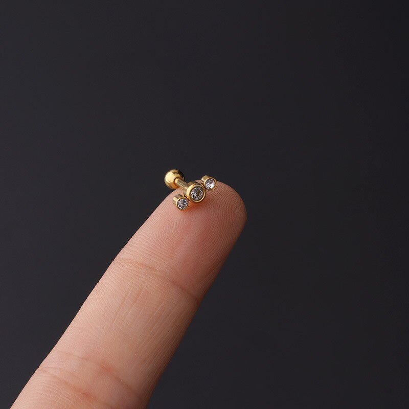 1Piece Korean Mini Size Piercing Stud Earrings for Women Trend Jewelry 16G Stainless Steel Earrings for Girls Ear Cuff