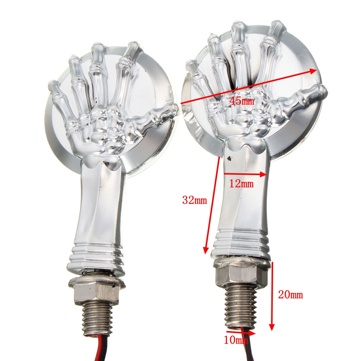 12V Chrome Skull LED Motorcycle Knipperlichten Indicator Lamp voor Davidson Dyna Softail Sportster 883 Street Glide