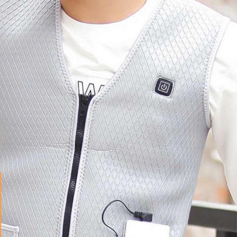 USB Infrarood Verwarming Vest Jas Mannen Vrouwen Outdoor Winter Flexibele Elektrische Thermische Kleding Vest Voor Sport Wandelen