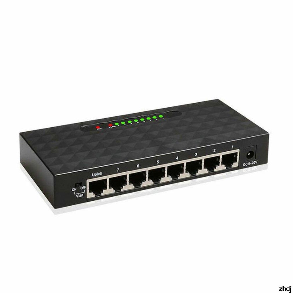 8 Port Gigabit Switcher Ethernet Smart High Performance 1000Mbps Ethernet Network Switcher RJ45 Hub Injector