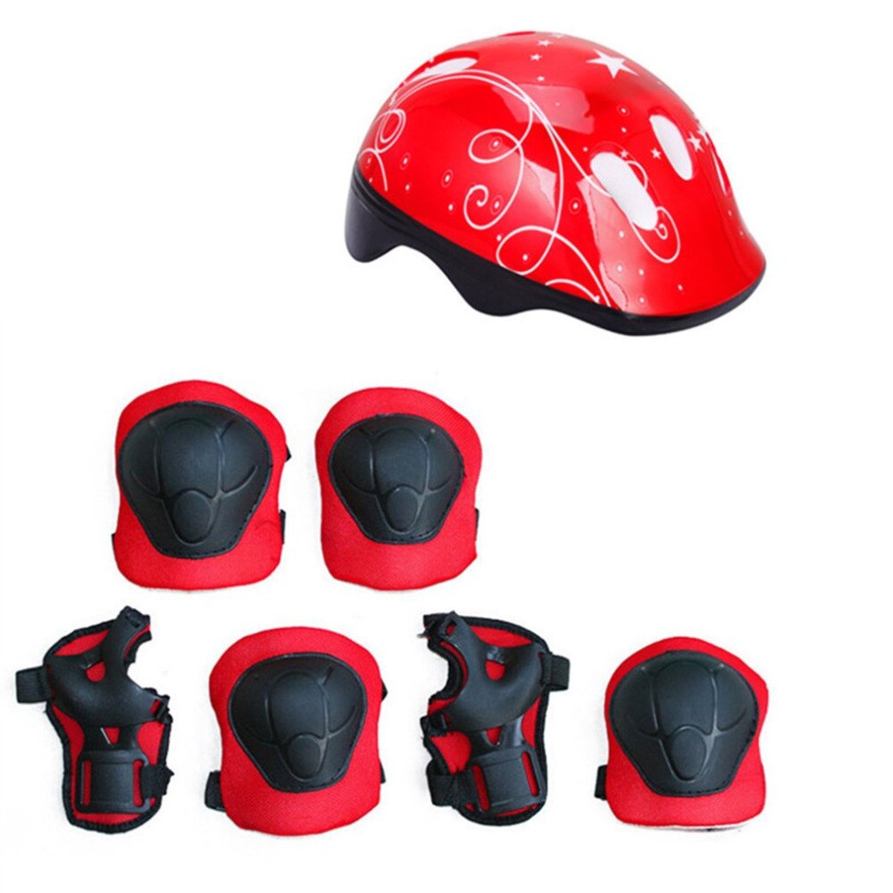 OCDAY 7PCS/Set Children Toy Sports Roller Skating Helmet Knee Elbow Wrist Pad Protective Gear Set Scooter Skate For Kids Sports