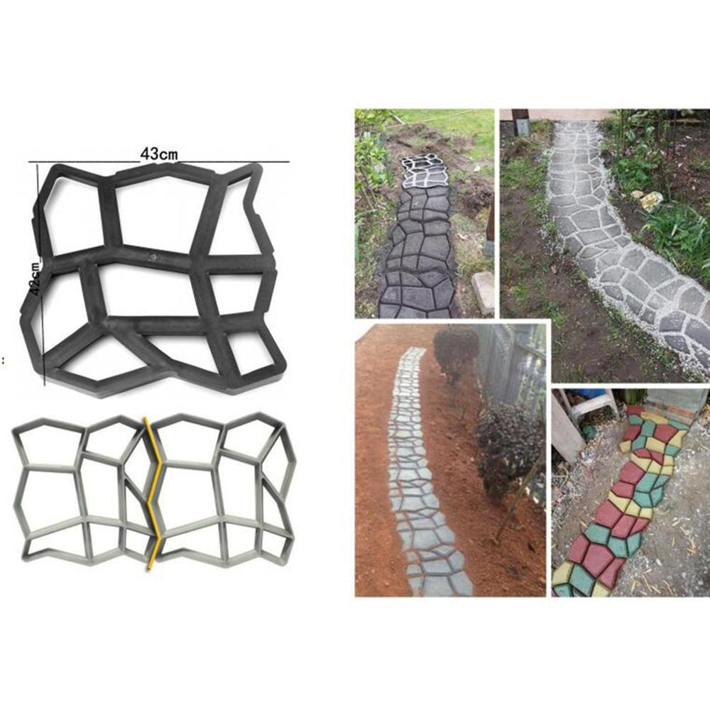 Garden Path Maker Mold Plastic DIY Path Maker Mold Reusable Concrete Mold Pavement Decoration Garden Stepping Stones Paving Mold