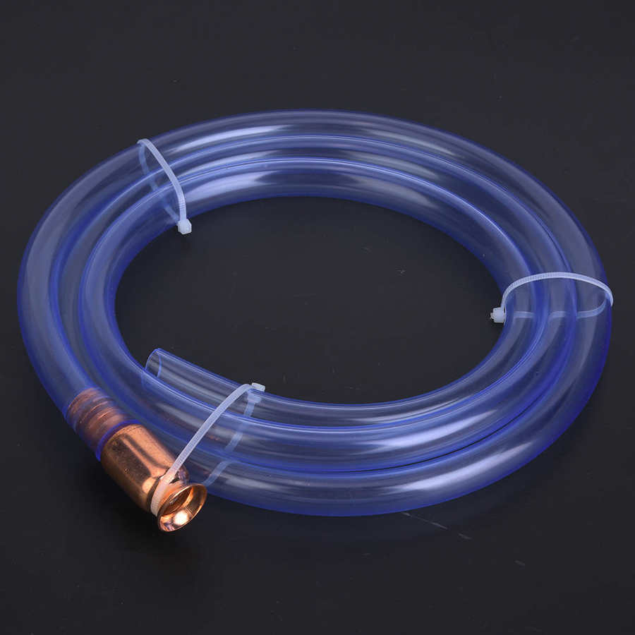 Safety siphon hose fuel/petrol/water transparent Self-priming anti-static shaking siphon 6 feet 1/2 \"valve - 3 5 gallons/min