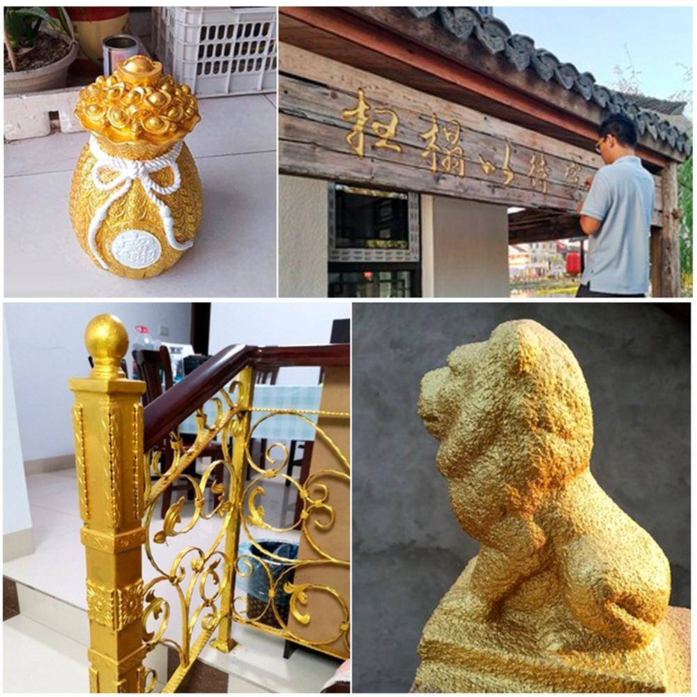 100g/bottle Gold Paint Water-based Bronzing Paint For Wood Gold Statue Furniture Gold Paint Safe Non-toxic Gold Foil Paint R6m7