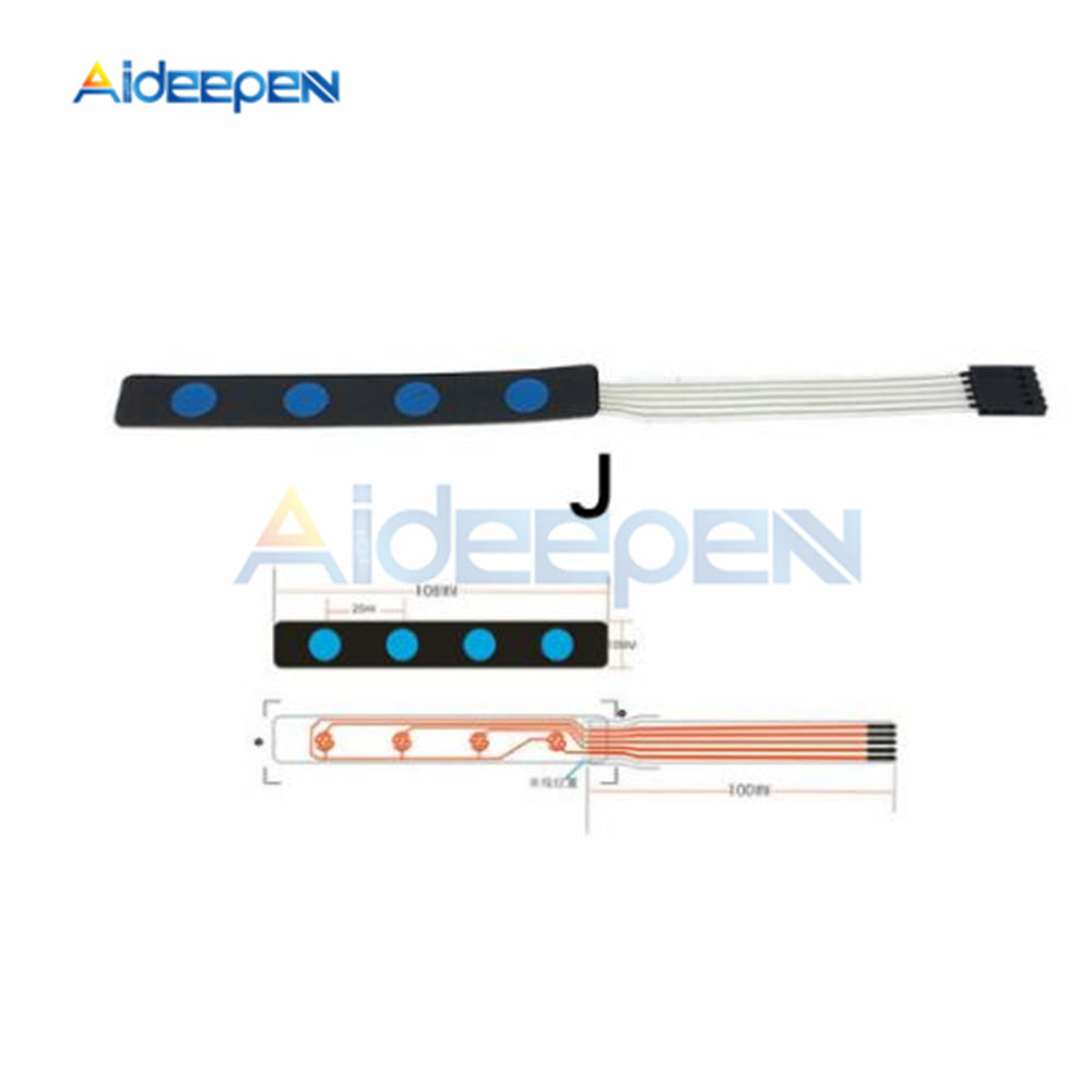 1*2 3 4 5 Key Button Membrane Switch 3*4 4X5 Matrix Array Keyboard 1X6 Keypad with LED Control Panel Pad DIY Kit For Arduino: WHITE