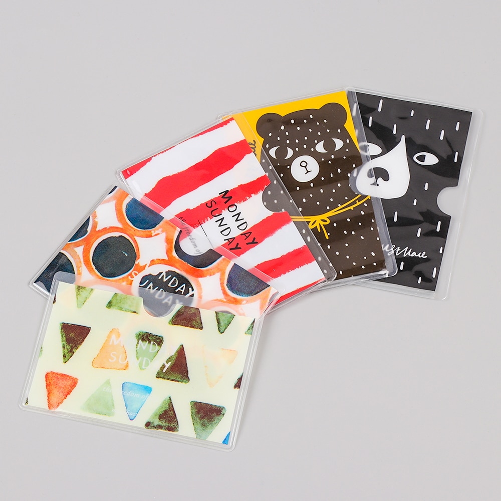 Cute translucent plastic Card bank credit animal pattern stands boy lady girl holder Protector School bus card protection Sleeve