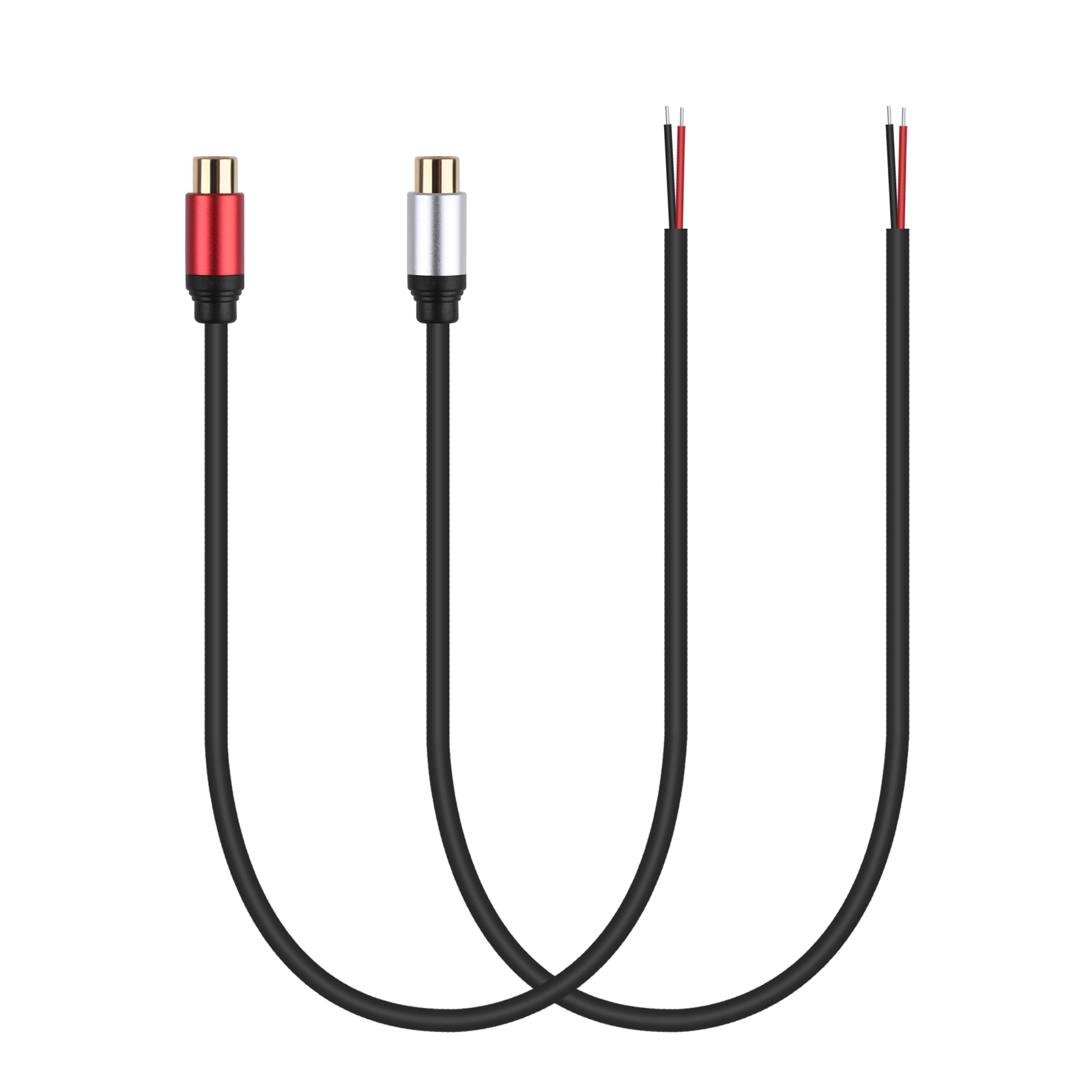 Przewód głośnikowy RCA żeński Adapter wtyczki Złącze do gołego przewodu Otwarty koniec Kabel audio do wzmacniacza Odbiornik audio-wideo Głośniki