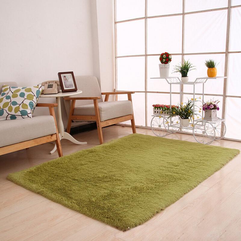 Tapis moelleux anti-dérapant Shaggy zone tapis salle à manger maison chambre tapis tapis de sol 50*80cm directe wu7 30 +: WHITE