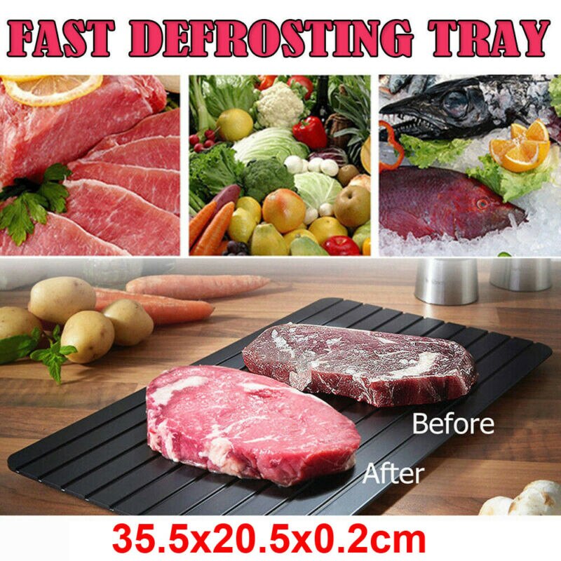 Fast Defrosting Plate Metal Thawing Magic Tray Defrost Ice Meat Kitchen Tool