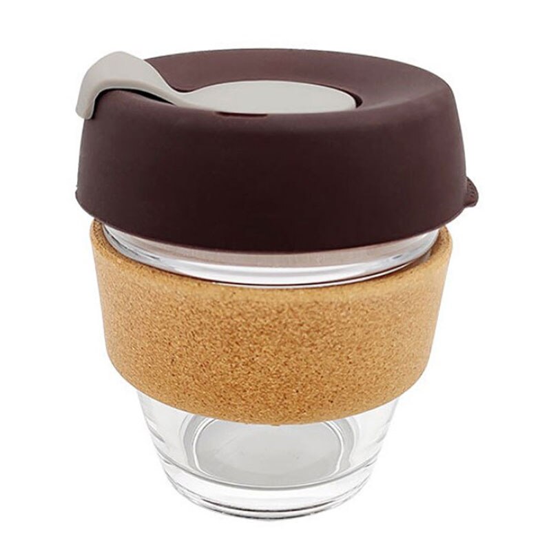 Reise glass krus kaffekopp varmebestandig glass kopp bil vann melk kopp isolasjon sklisikkert deksel glass sett 340ml: Kaffe