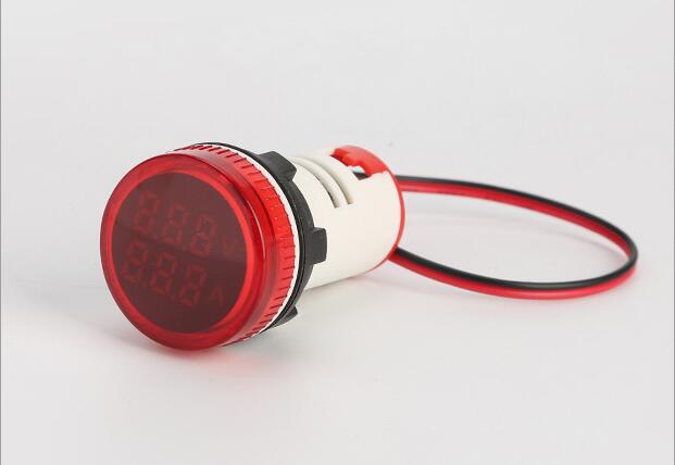 2 In 1 mini Digitale LED voltmeter ampèremeter AD101-22VAM indicator lamp AC0-500V 0-100Amp 22mm