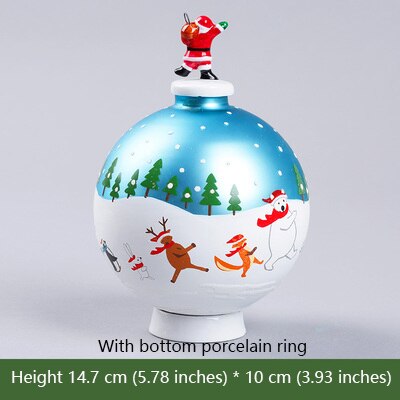Glas julkula keramiska fest ornament tecknade brev mönster samling hantverk hemdekorationer: 100mm 1 st b