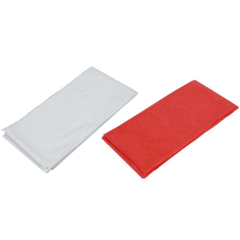 ! Manteles desechables PEVA de 2 uds., mantel de mesa, cubierta de tela, vajilla para fiestas y eventos, blanco y rojo grande: Default Title