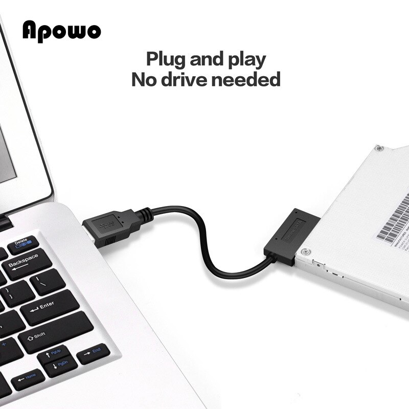 Usb 2.0 Naar Mini Sata Ii 7 + 6 13Pin Adapter Converter Kabel Voor Laptop Dvd/Cd Rom slimline Drive Op Voorraad