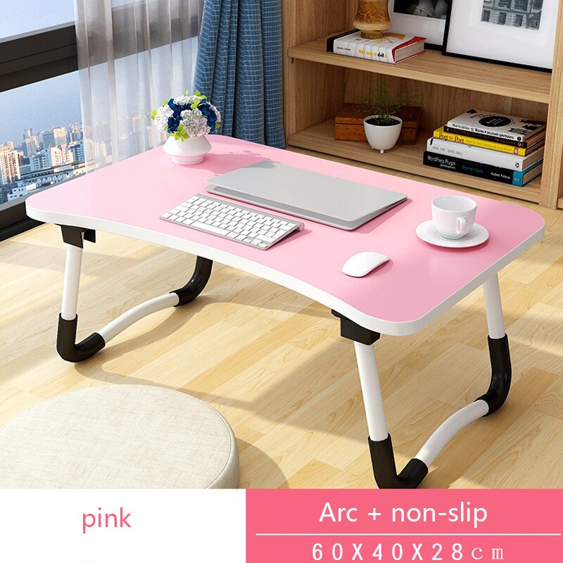 Laptop Bureau Bed Slaapzaal Tafel Opvouwbare Kleine Tafel Slaapkamer Bureau Laptop Stand Sofa Bureau Student Bureau Xh: pink