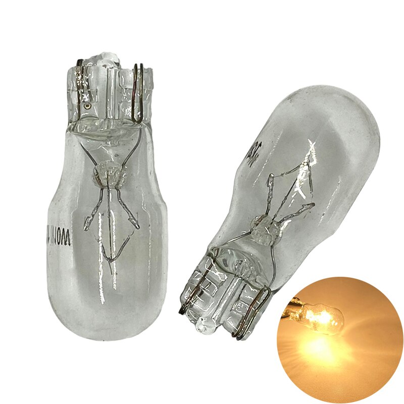 10/4/1X T15 W16W T13 W10W vidrio de bajo consumo bombilla halógena luz Interior Base de cuña automotriz Blanco/ámbar claro 12V