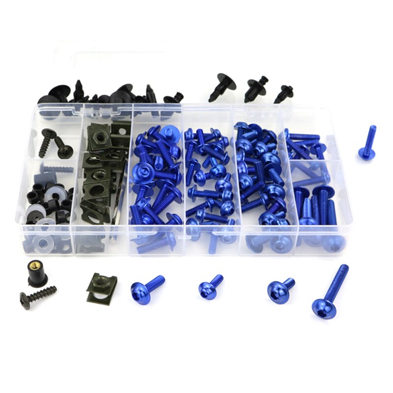 For KTM 690 Enduro 990 1090 1190 1290 Super Adventure Motorcycle Accessories Complete Full Fairing Bolts Kit Body Screw Nut Clip: blue