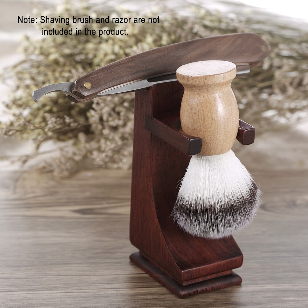 High-grade Rosewood Shaving Brush Razor Holder Stand Safely Non-slip Shaving Holder Organizer Male Barber Shaving Tool