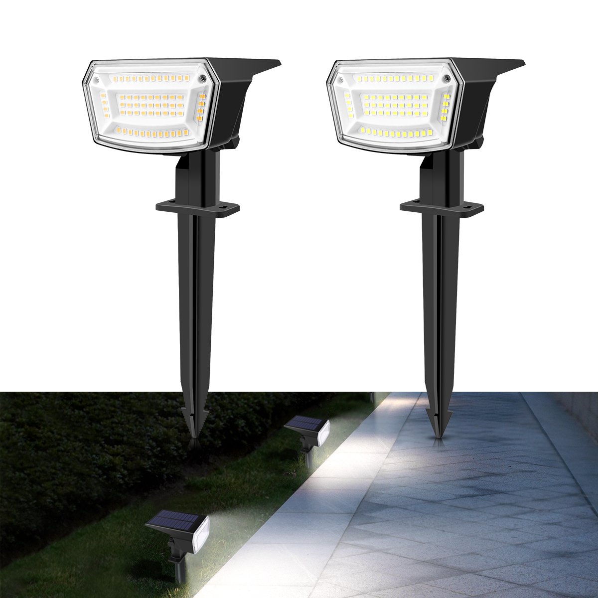 Luz Solar impermeable para exteriores, luces para camino de patio, encendido y apagado automático, iluminación nocturna, decoración de jardín, lámpara de césped, foco