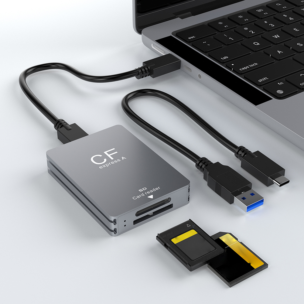 2-in-1 CFexpress Type A & SD-kaartlezer Geheugenkaartlezer Ondersteuning voor Android/Windows/Bos Draagbare CF Express-lezer voor SLR