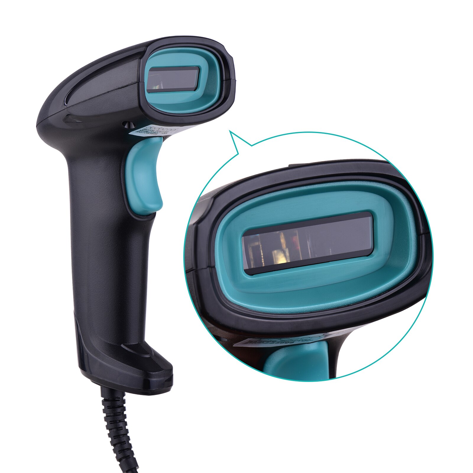 Handheld 1D Barcode Scanner USB Wired Bar Code Reader Manual/Auto Continuous Scan Compatible with Linux Windows