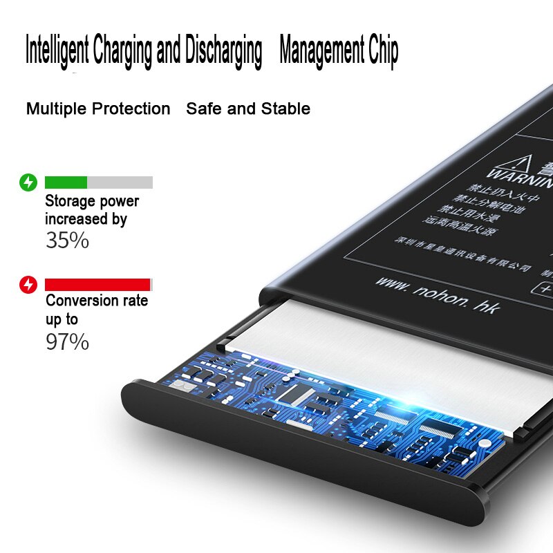 Ad alta capacità Batteria NOHON Per iPhone 5 6 S 6 S 5S 5C SE X 7 8 Più di 6 più di 7Plus 8 Più iPhone5 iPhone6 iPhone7 iPhone8 Strumenti Gratuiti