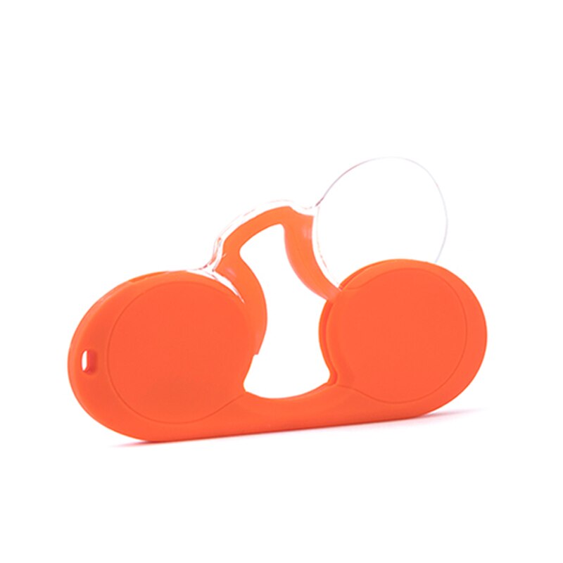 Nieuwste neusclip leesbril mini portemonnee draagbare beenloze plastic bril met etui voor mannen en vrouwen 1.0 4.0