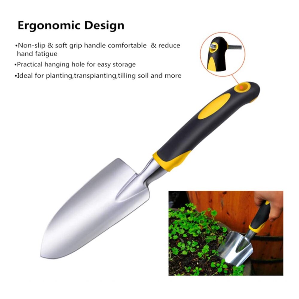AIVY Garden Tool Aluminum Gardening Hand Tools - Garden Trowel - Hand Shovel - Tilling Hand Rake