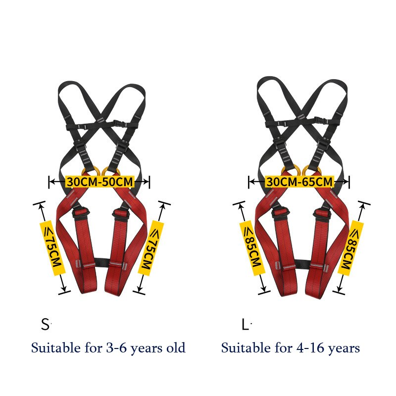 Outdoor Sports Rescue Rock Tree Climbing Downhill Safety Belt Mountain Climbing Rock Safety Belt For Children: S
