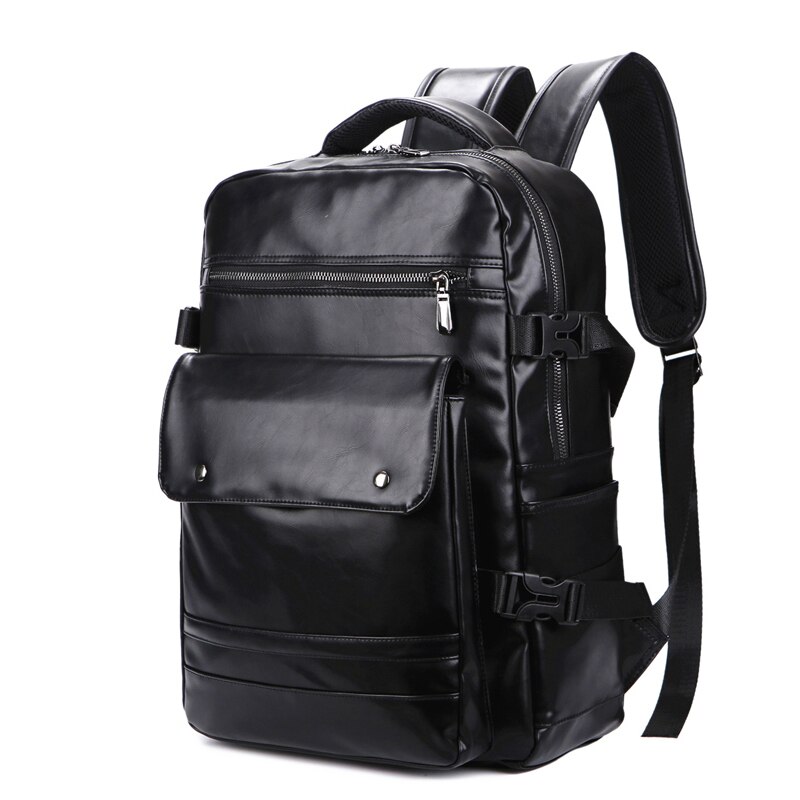 Men Backpacks Leather Male Korean Student Backpack Boy Business Laptop School Computer Bag