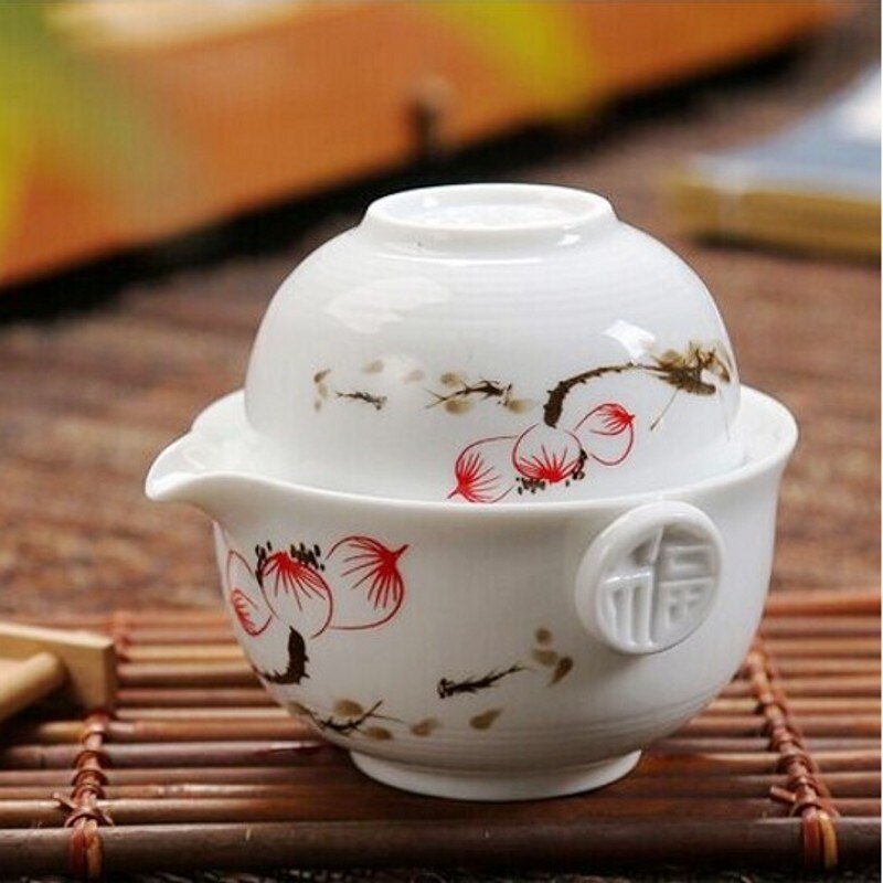 Ensemble de thé comprenant 1 Pot 1 tasse, gaiwan de , bouilloire et tasse à thé belle et facile, bouilloire de voyage,: YuQuLianHua
