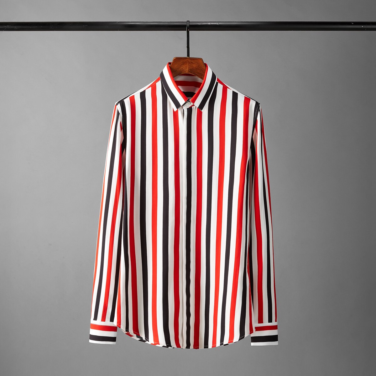 Tencel Mens Shirts Long Sleeve Casual Mens Dress Shirts Luxury Cotton Vertical Stripe Party Male Shirts: 4XL