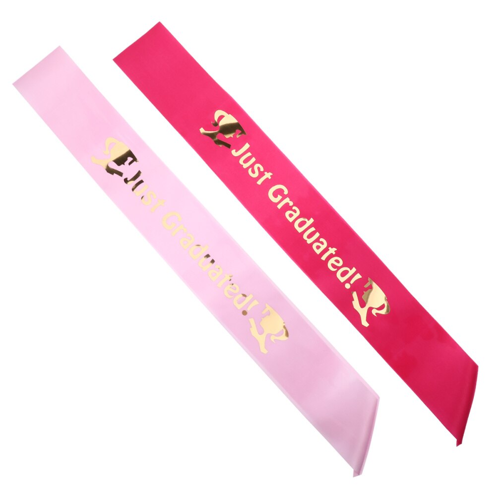2Pcs Graduation Series Etiquette Belt Set Graduation Party Supplies Prom Favors Sash Graduation Party Decor (1Pc Pink +: Pink Rosy
