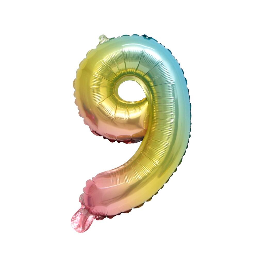 1pcs Rainbow Number Balloons Gradient Heart Star Love Happy Birthday Balloons for Birthday Baby Shower Anniversary Wedding Party